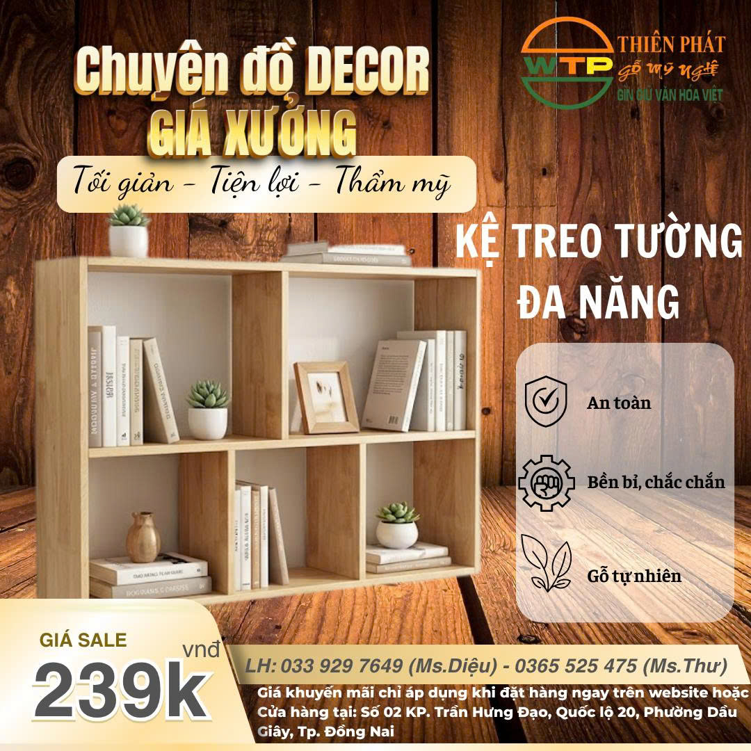 kệ treo tường bằng gỗ